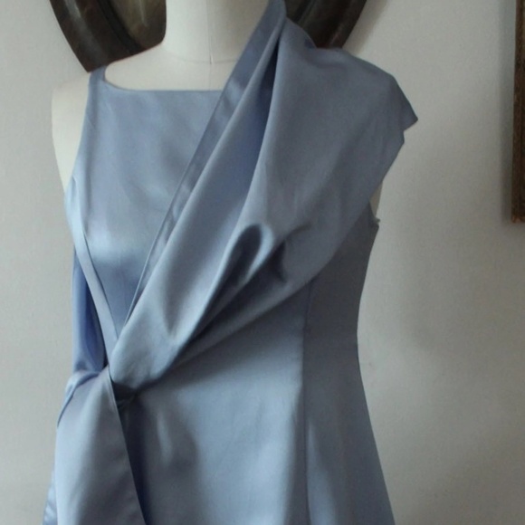 2000's Light Blue Satin Betsey & Adam by Jasmine Princess Line Evening Gown Prom - Picture 1 of 5